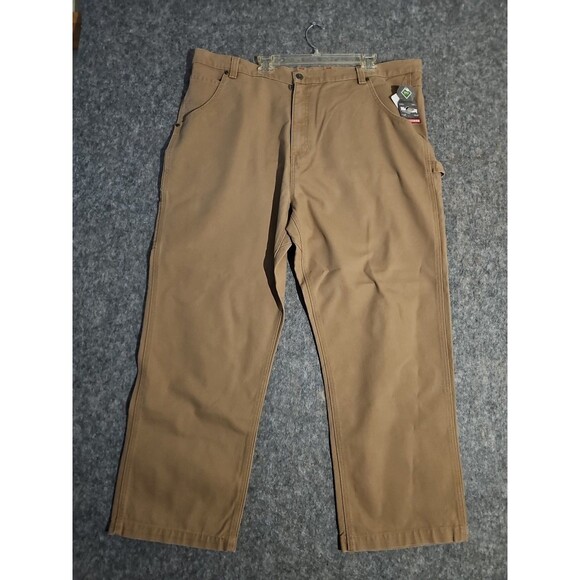 Craftsman Canvas Carpenter Duck Pants Brown Mens 46x30 NWT Teflon - Picture 1 of 7
